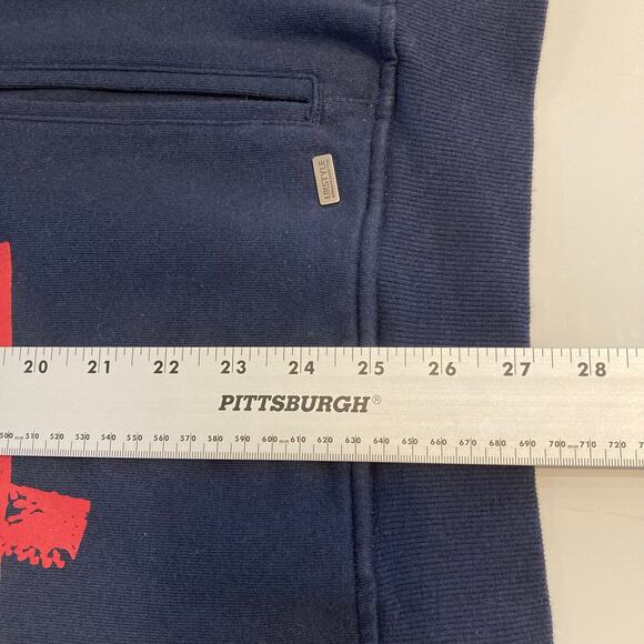 NWOT FRENCH CONNECTION Sweatshirt Track Jacket XL Navy Graphic-Art-London Zip - Picture 8 of 9